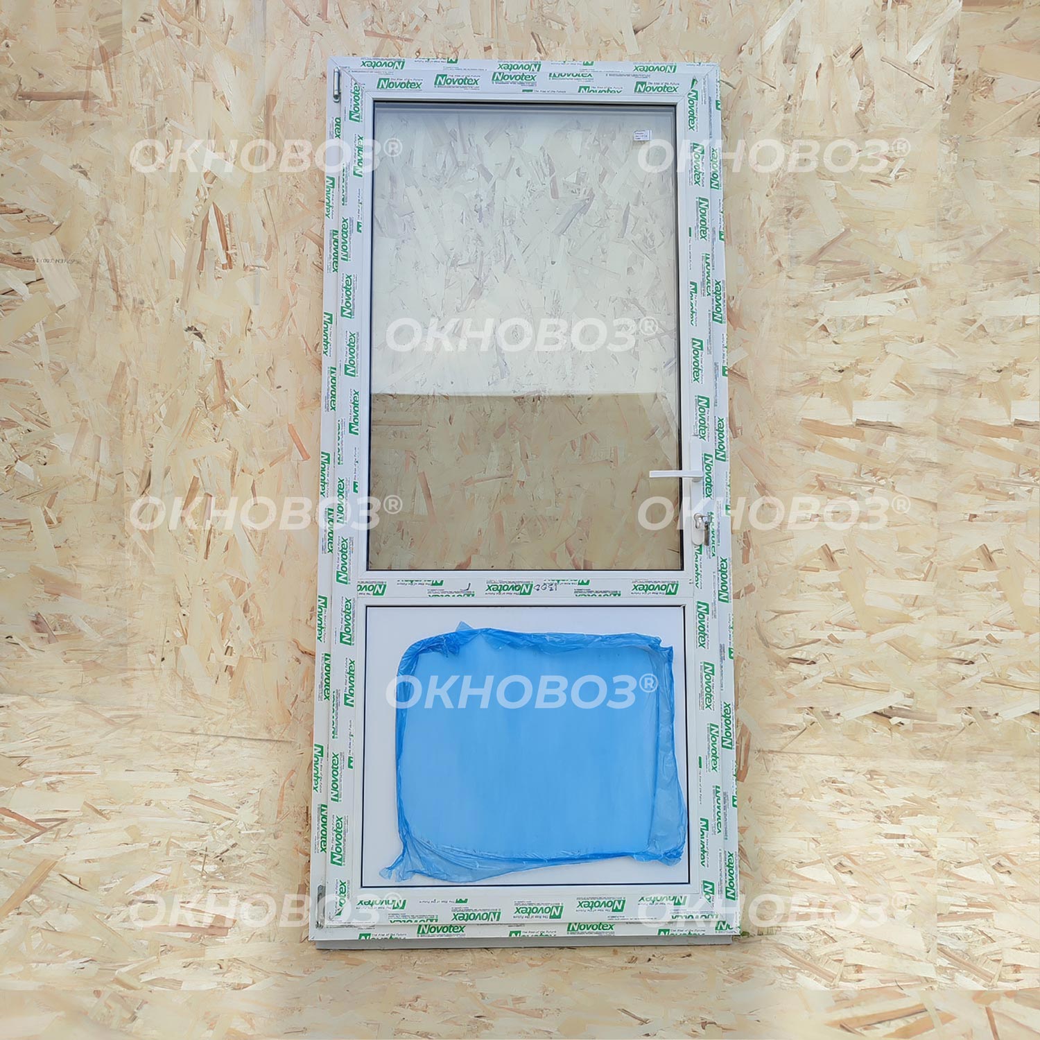 Дверь ПВХ готовая с замком и ручкой 200х93 см (левая)